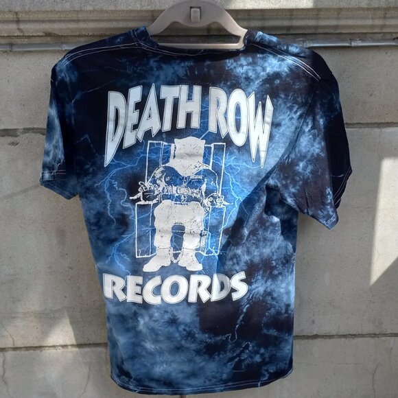 Death Row Records T-Shirt Small (S) Black & Blue Tie Dye Hooded Electric… - Picture 3 of 15
